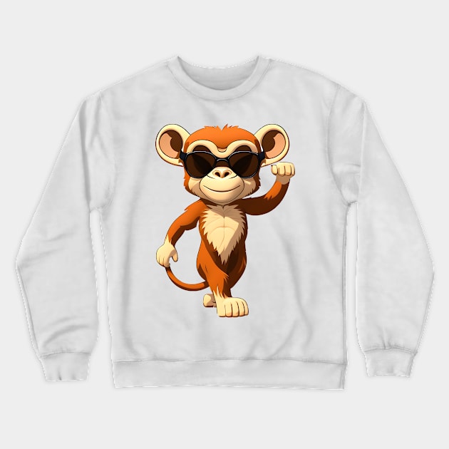 Monkey in cartoon style Crewneck Sweatshirt by IrinaGuArt